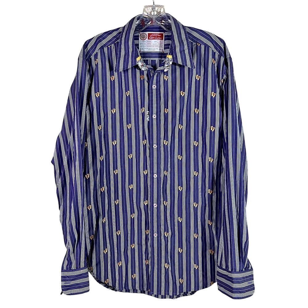 Robert Graham Freshly Laundered Shirt Men’s Button Down Size L All Over Flipflop